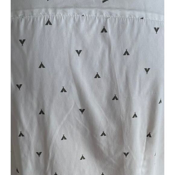 Eddie Bauer White TeePee Medium Button Front Short Sleeve Shirt Poly Nylon - Picture 7 of 8